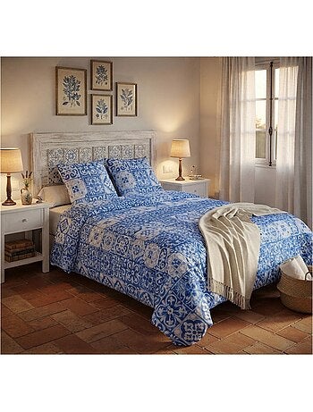Couvre lit microfibre + taies 240 x 260 cm persan gris