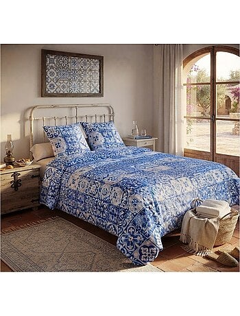 Couvre lit microfibre + taies 240 x 260 cm persan gris