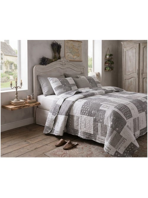Couvre lit microfibre + taies provence - Kiabi