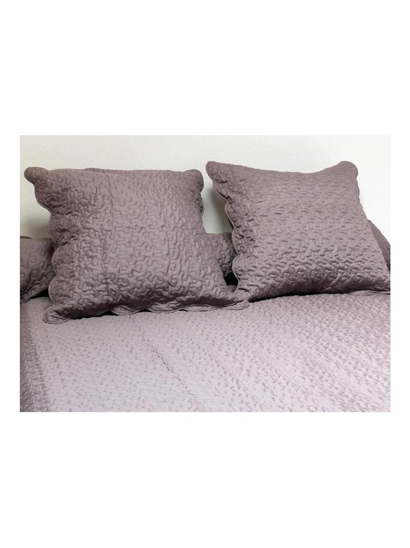 Couvre lit microfibre + taies tauper Marron - Kiabi