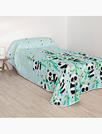 Couvre-lit Panda garden blue "Happyfriday