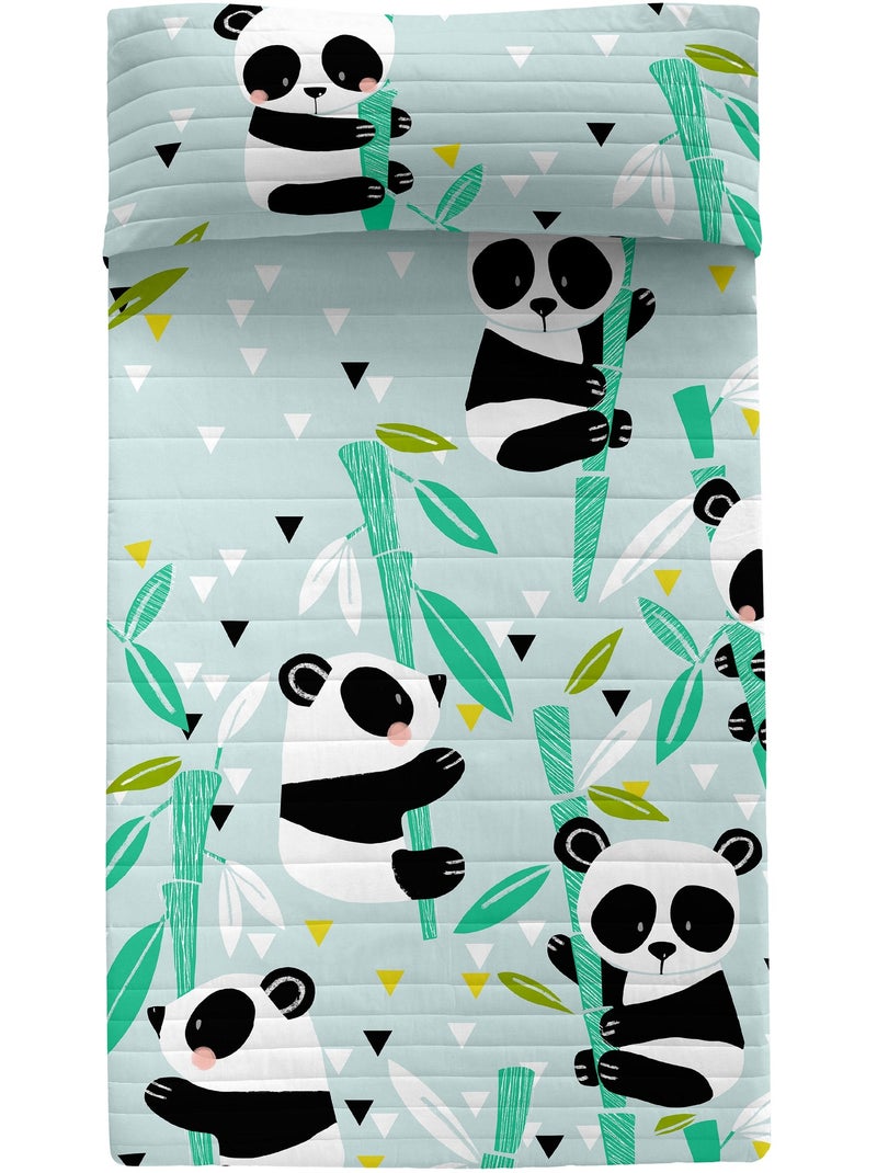 Couvre-lit Panda garden blue "Happyfriday" Bleu - Kiabi
