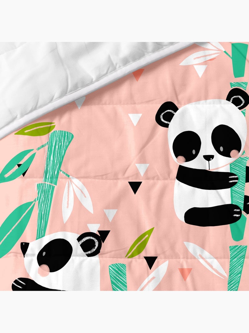 Couvre-lit Panda garden "Happyfriday" Rose - Kiabi