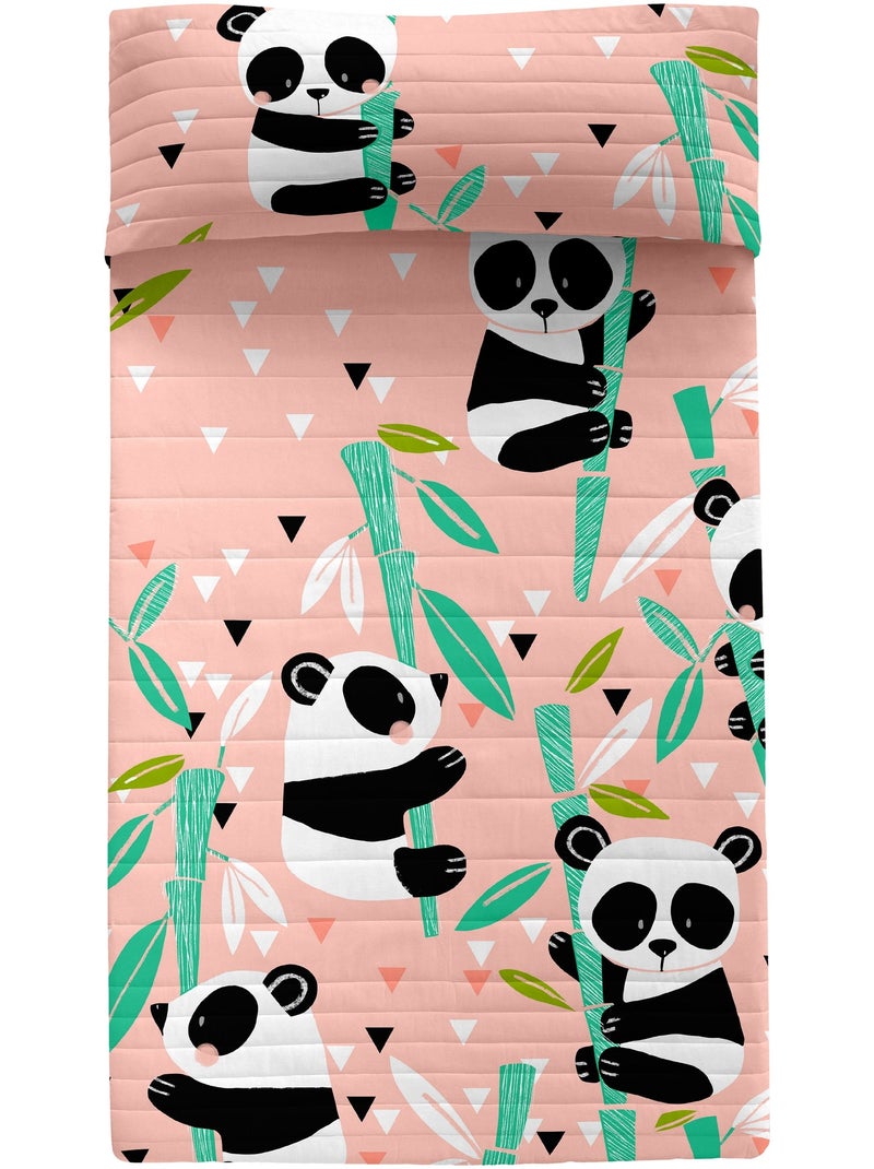Couvre-lit Panda garden "Happyfriday" Rose - Kiabi