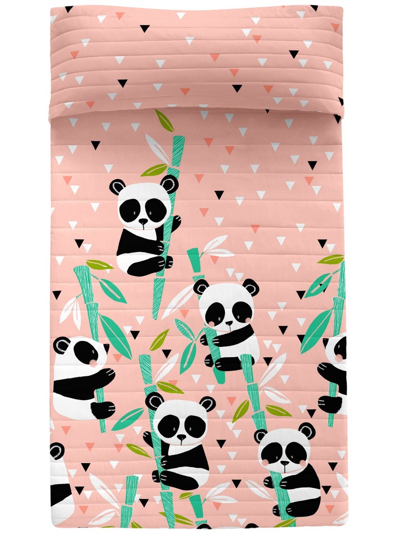 Couvre-lit Panda garden "Happyfriday" Rose - Kiabi