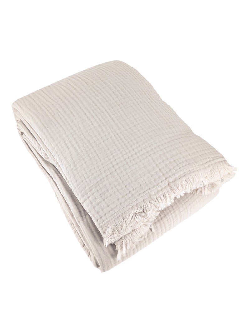 Couvre-lit PAROS COTON Beige grès - Kiabi