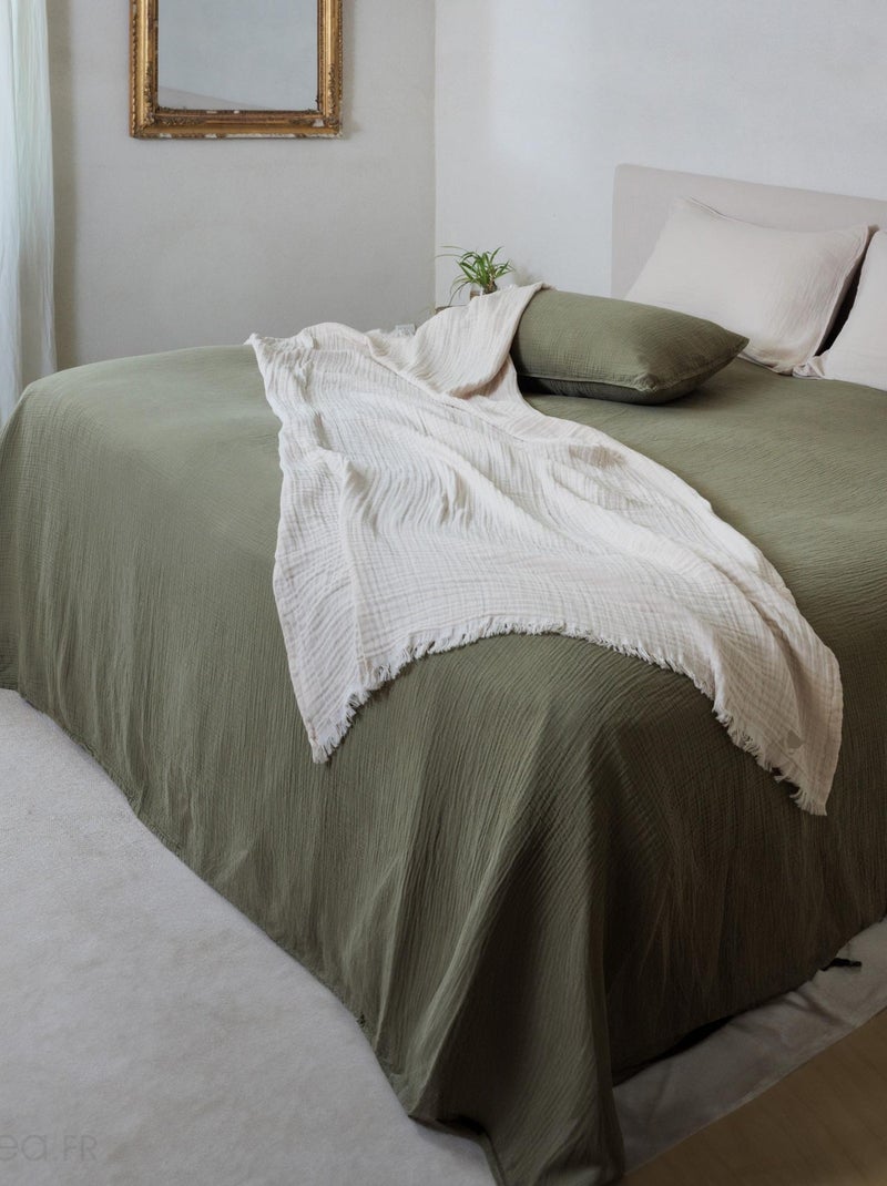 Couvre-lit PAROS COTON Beige grès - Kiabi