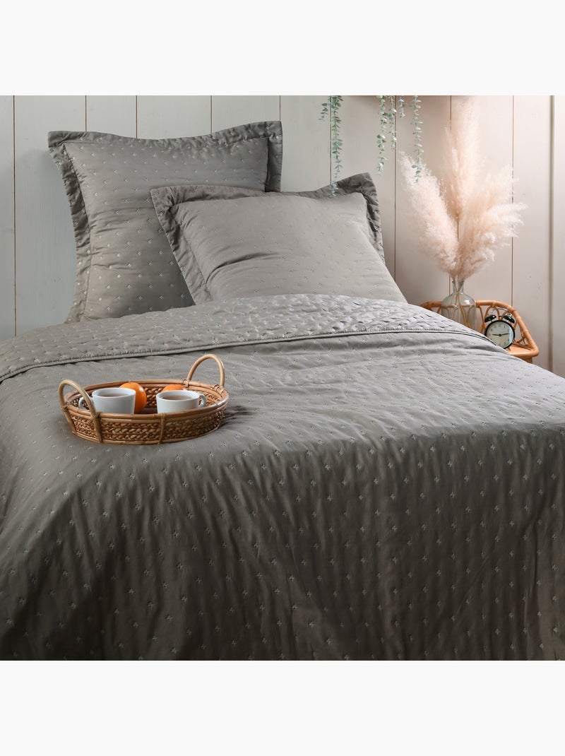 Couvre lit + taies Collection Chloé Taupe - Kiabi