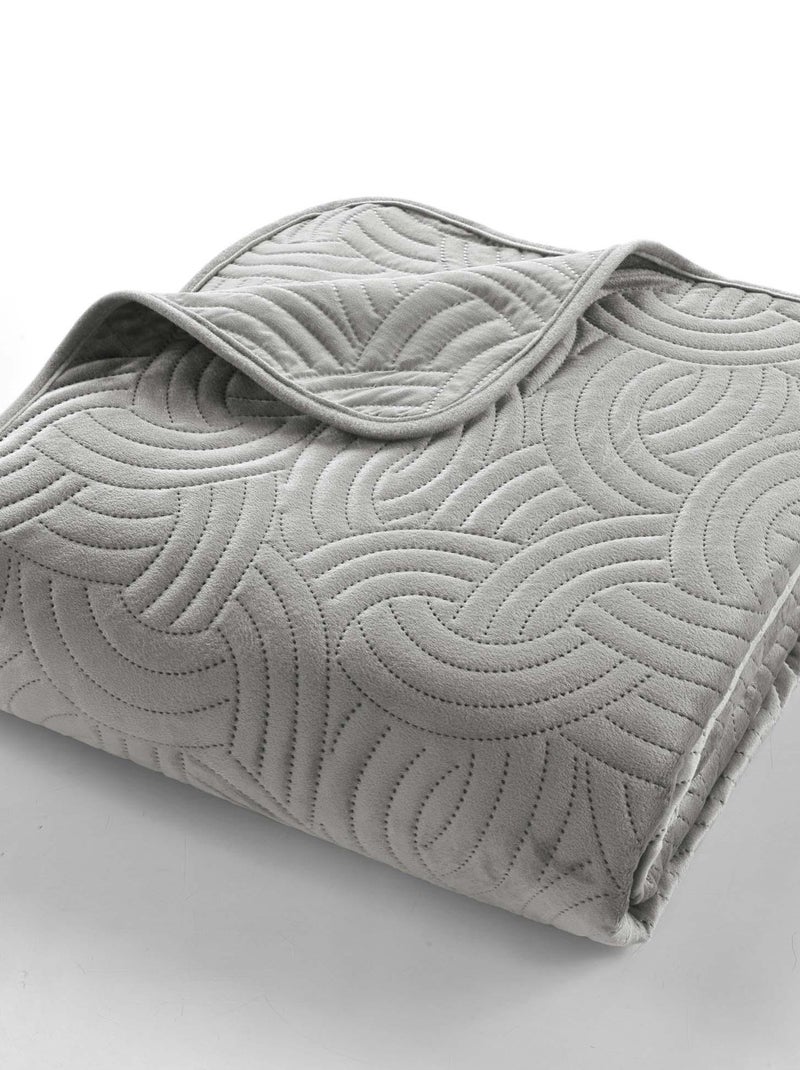 Couvre lit velours Solange Gris - Kiabi
