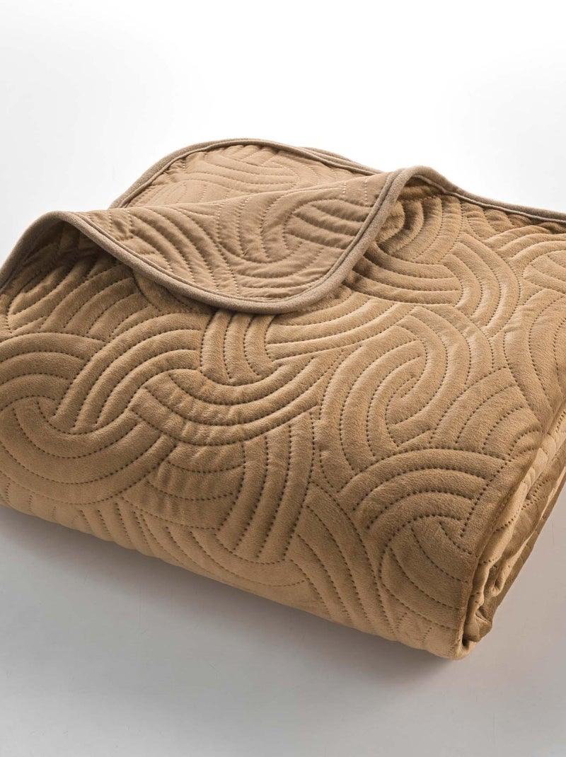 Couvre lit velours Solange Marron - Kiabi