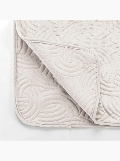 Couvre-lit Velours Uni Solange - Beige + 2 housses de coussins 60x60 cm - Kiabi