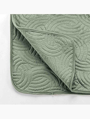 Couvre-lit Velours Uni Solange - Beige + 2 housses de coussins 60x60 cm