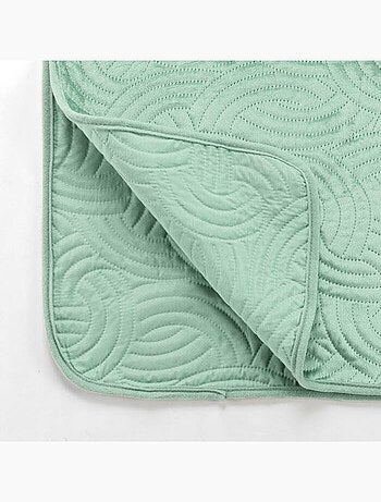 Couvre-lit Velours Uni Solange - Beige + 2 housses de coussins 60x60 cm