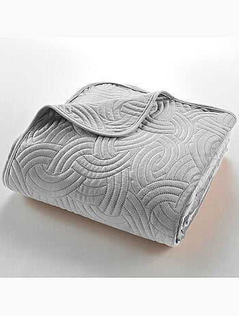 Couvre-lit velours uni solange + 2 housses de coussins 60x60 cm