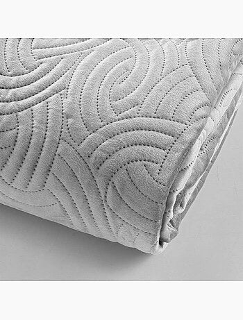 Couvre-lit velours uni solange + 2 housses de coussins 60x60 cm