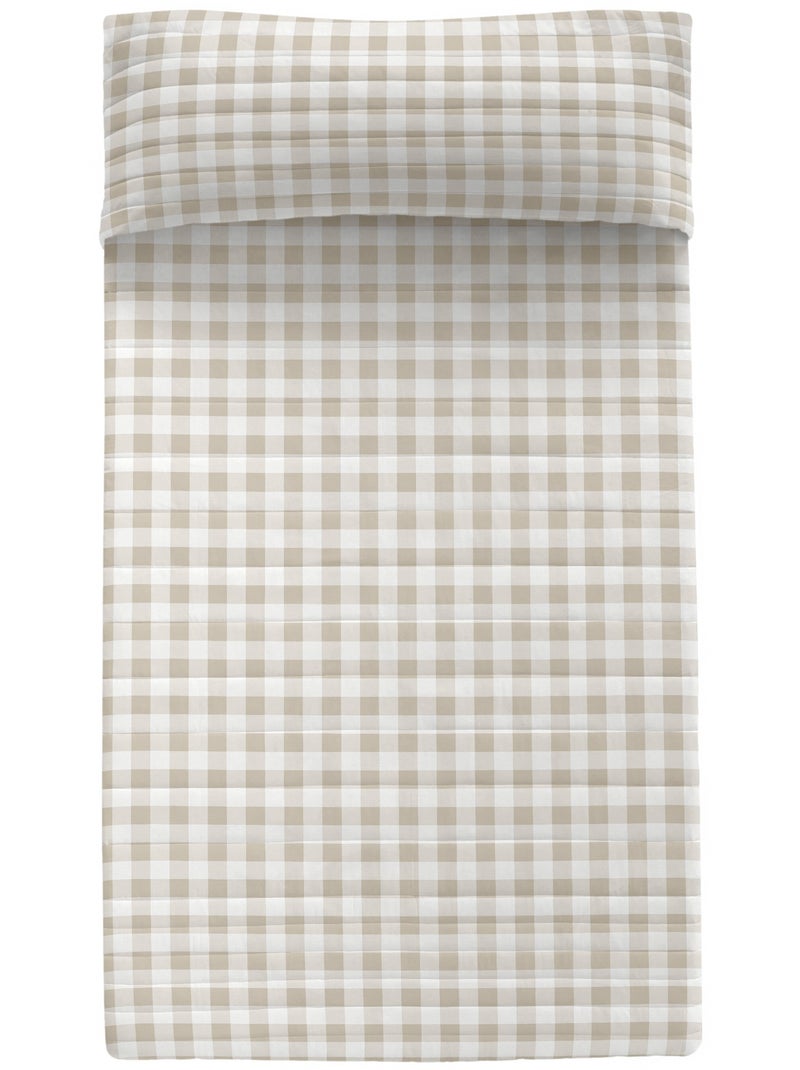 Couvre-lit Vichy "Happyfriday" Beige - Kiabi