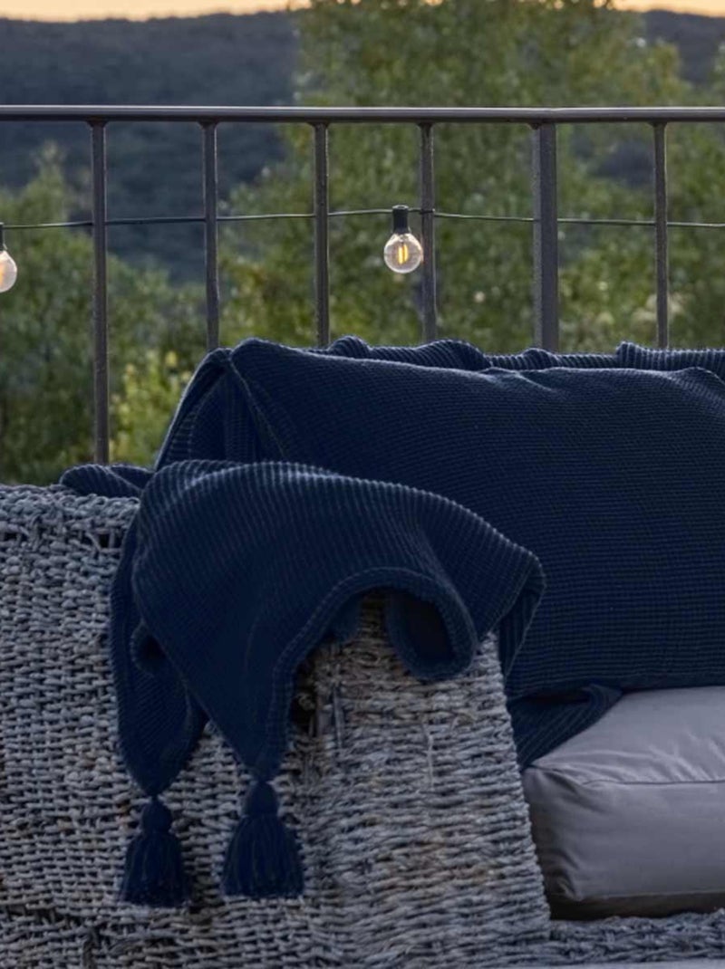 Couvre Lit Vivace en Nid d'abeille Bleu - Kiabi