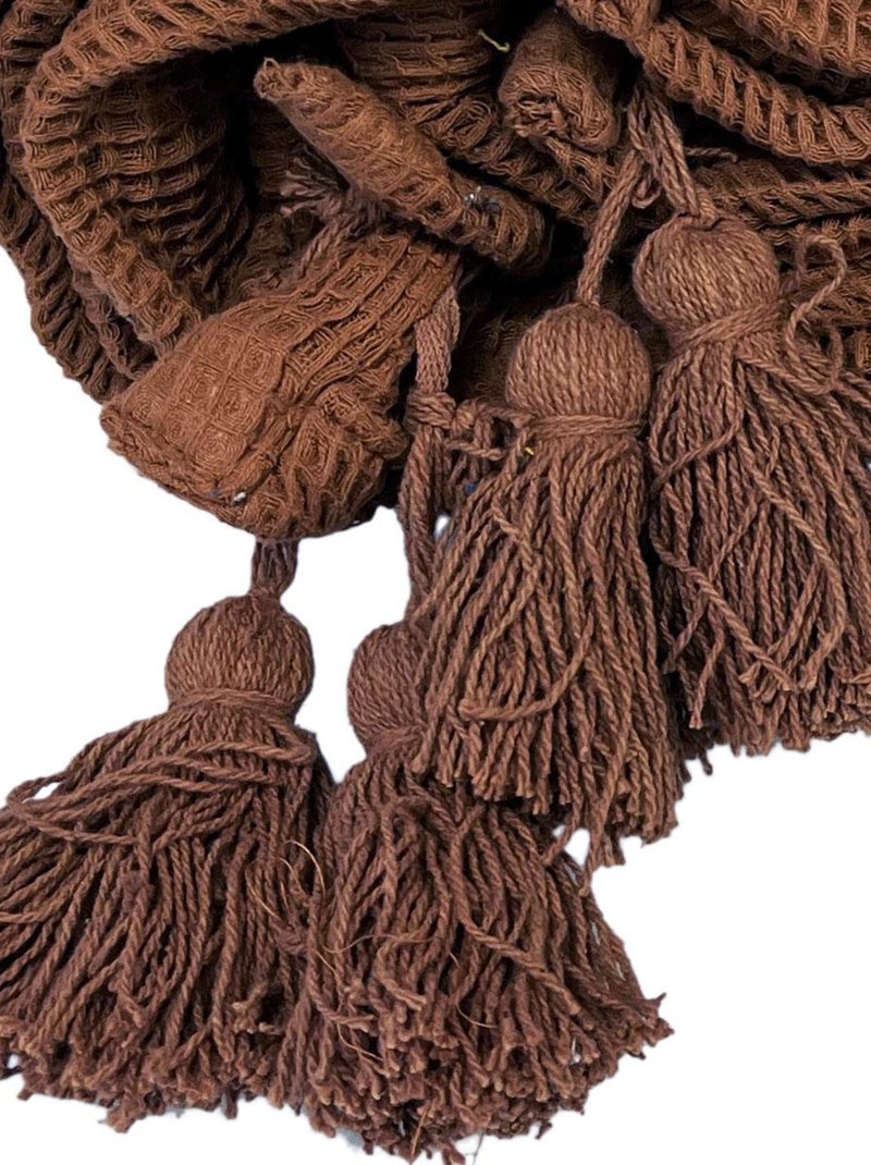 Couvre Lit Vivace en Nid d'abeille Marron chocolat - Kiabi