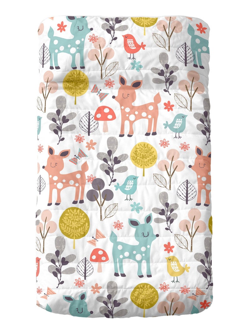 Couvre-lit Woodland Berceau "Happyfriday" Blanc - Kiabi