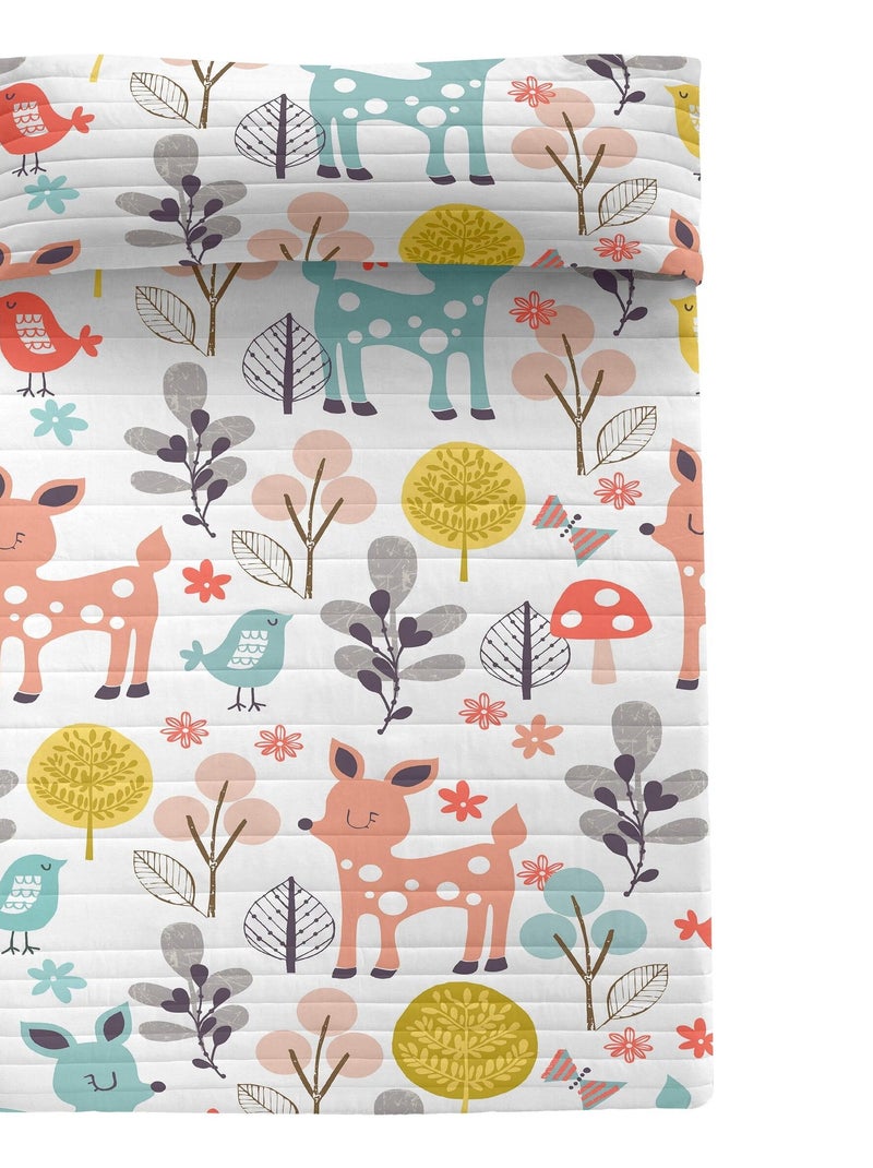 Couvre-lit Woodland "Happyfriday" Multicolore - Kiabi