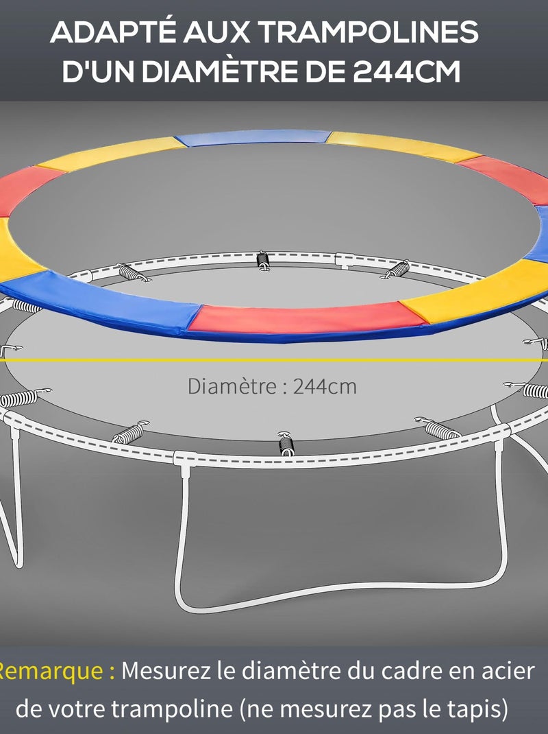 Couvre-ressort trampoline Ø 244 cm PVC PE multicolore Multicolore - Kiabi