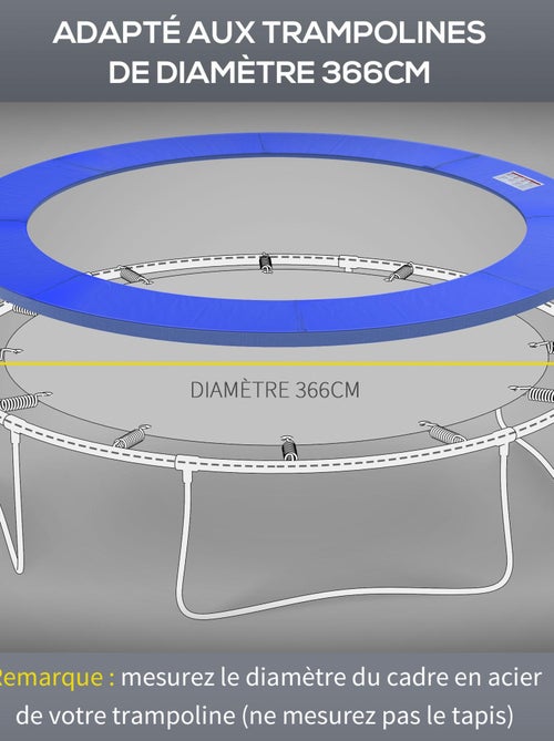 Couvre-ressort trampoline Ø 366 cm PVC PE bleu - Kiabi Couvre-ressort trampoline Ø 366 cm PVC PE bleu - Kiabi