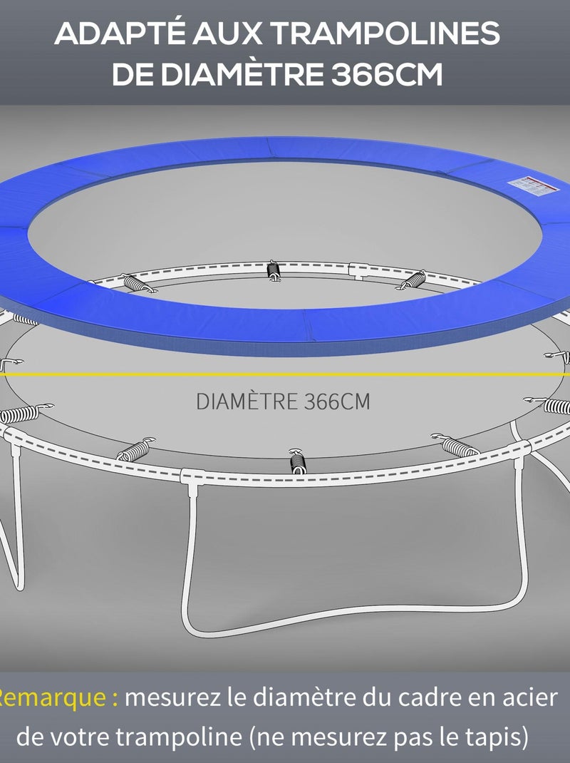 Couvre-ressort trampoline Ø 366 cm PVC PE bleu Bleu Bleu - Kiabi