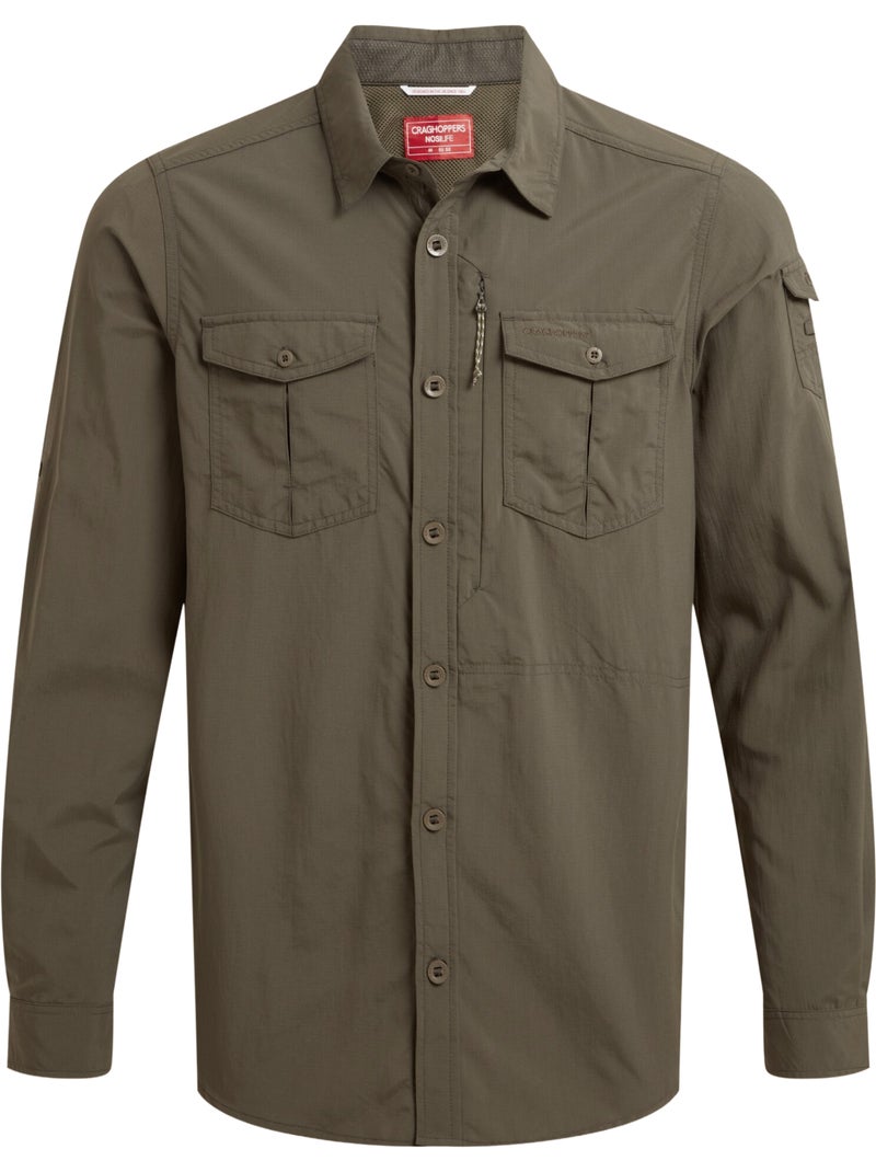 Craghoppers - Chemise unie manches longues ADVENTURE Noir Kaki - Kiabi