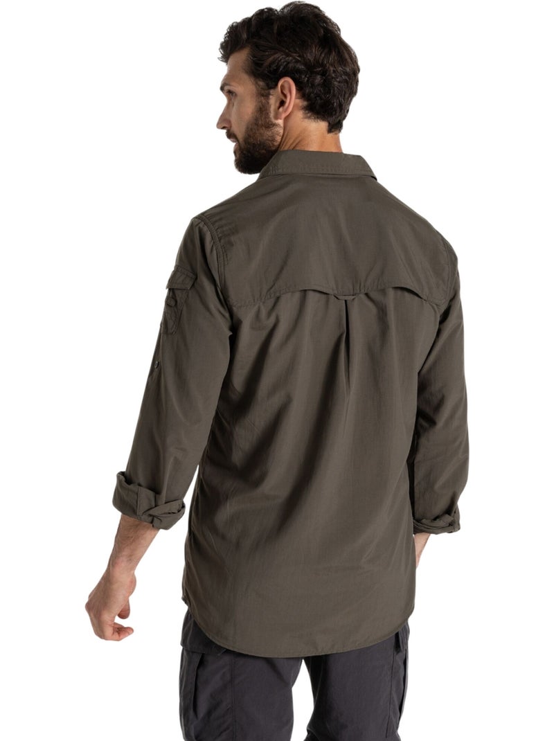 Craghoppers - Chemise unie manches longues ADVENTURE Noir Kaki - Kiabi