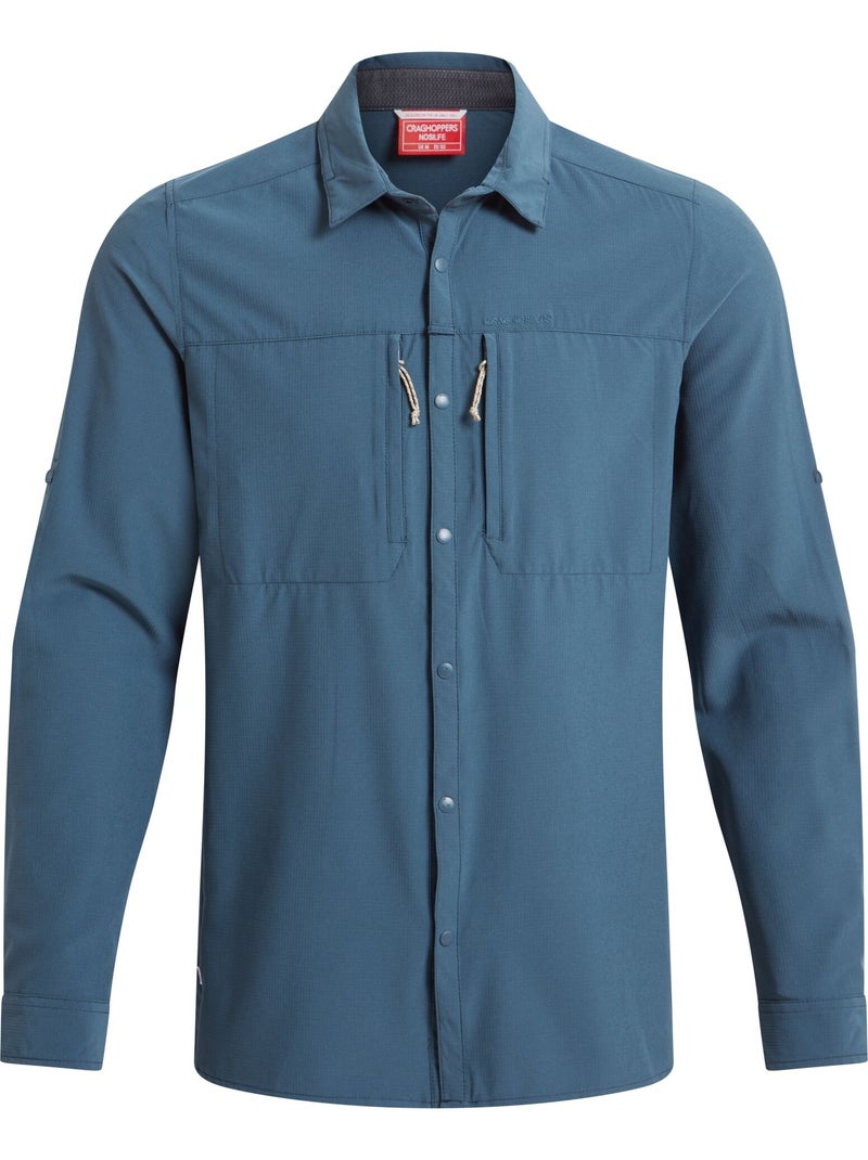 Craghoppers - Chemise unie manches longues Bleu - Kiabi