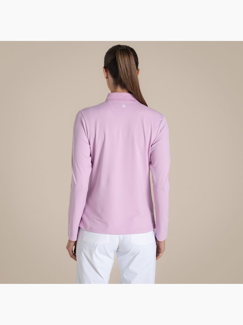 Craghoppers - Polo de golf manches longues THORNBURY Rose pâle - Kiabi