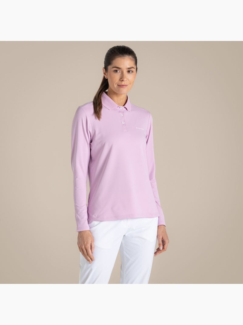 Craghoppers - Polo de golf manches longues THORNBURY Rose pâle - Kiabi