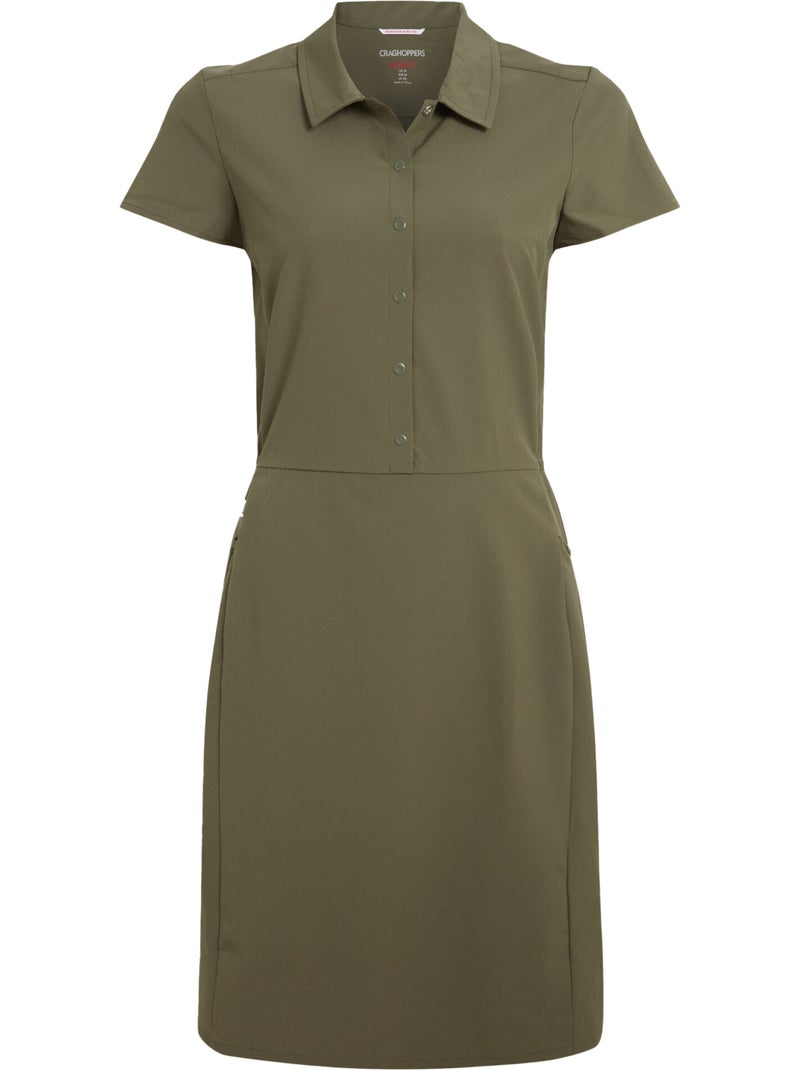 Craghoppers - Robe unie manches courtes style chemise PRO Vert kaki - Kiabi