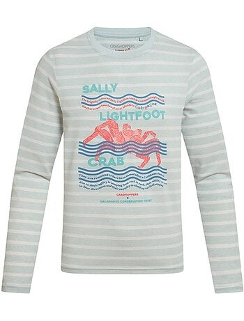 Craghoppers - T-shirt manches longues motif/style crabe et rayures