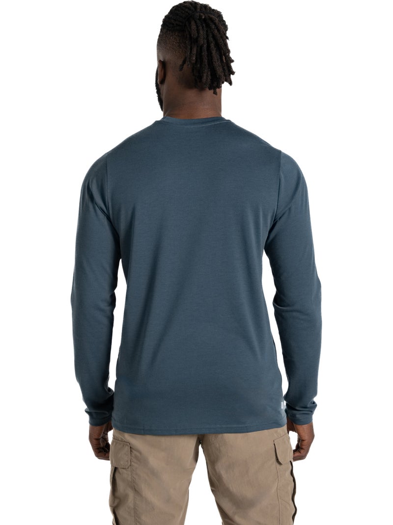 Craghoppers - T-shirt uni manches longues ABEL Bleu - Kiabi