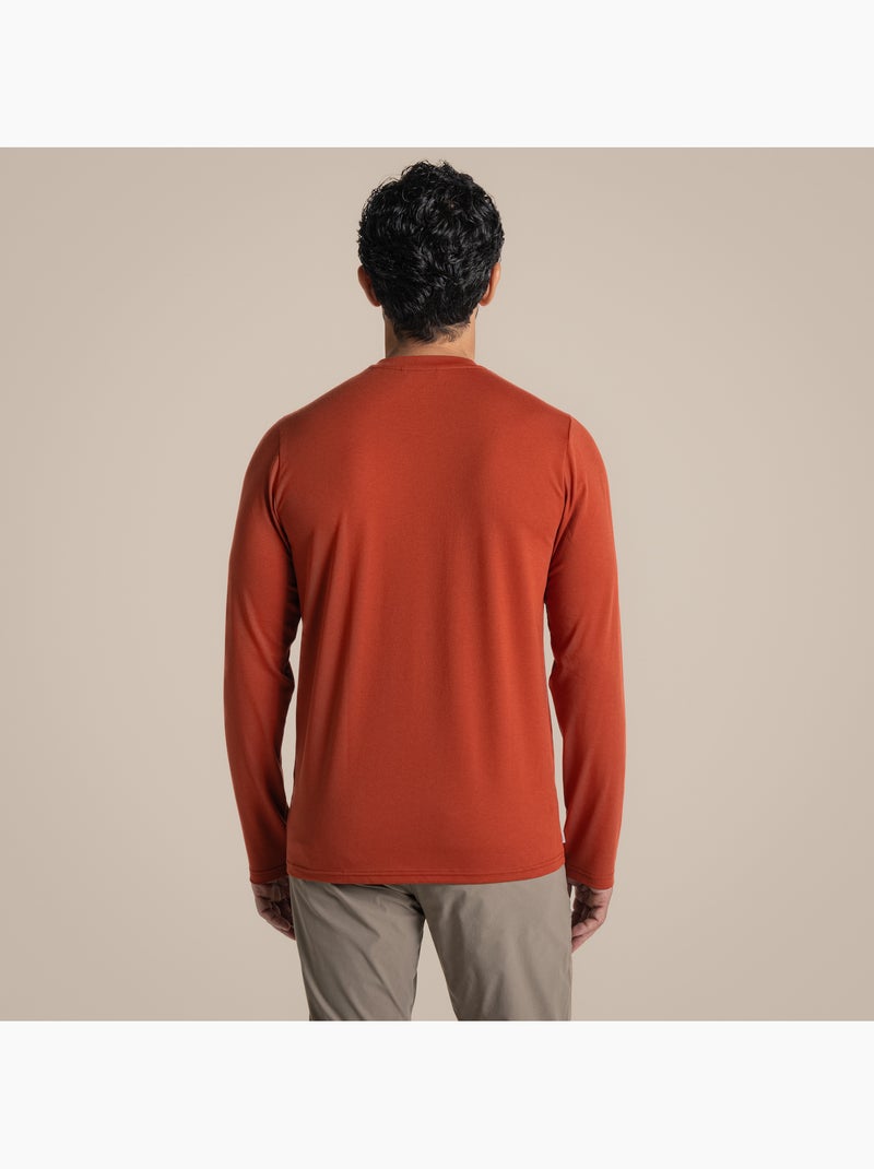 Craghoppers - T-shirt uni manches longues ABEL Orange/Rouge - Kiabi
