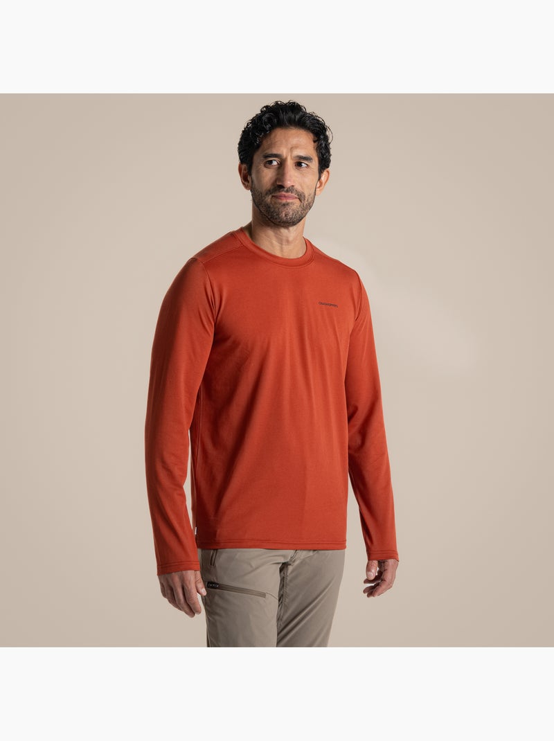 Craghoppers - T-shirt uni manches longues ABEL Orange/Rouge - Kiabi