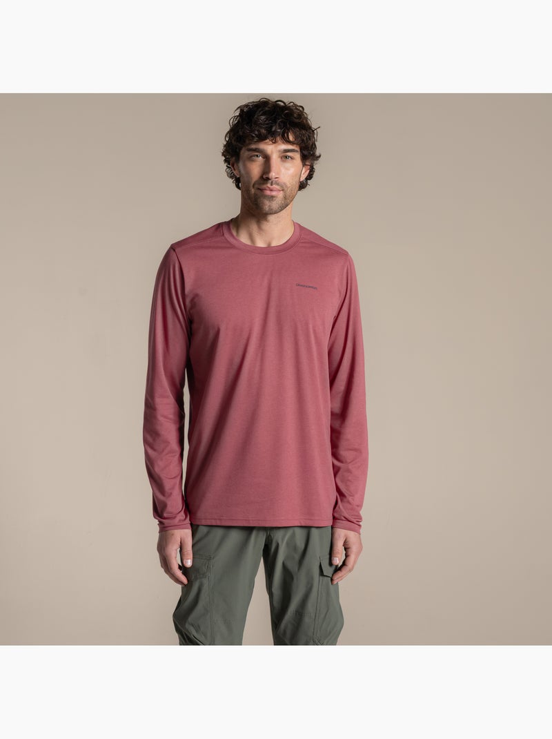 Craghoppers - T-shirt uni manches longues ABEL Rouge brique - Kiabi