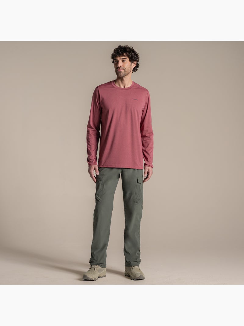 Craghoppers - T-shirt uni manches longues ABEL Rouge brique - Kiabi