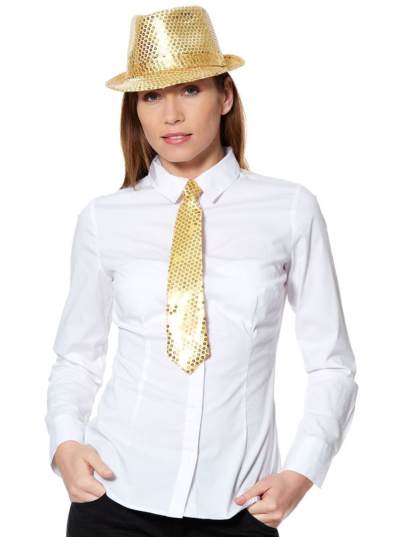Cravate à sequins - or - Kiabi - 1.50€