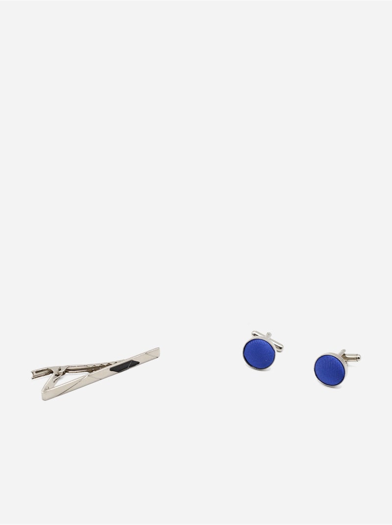 Cravate en coffret - Yves Enzo Bleu roi - Kiabi