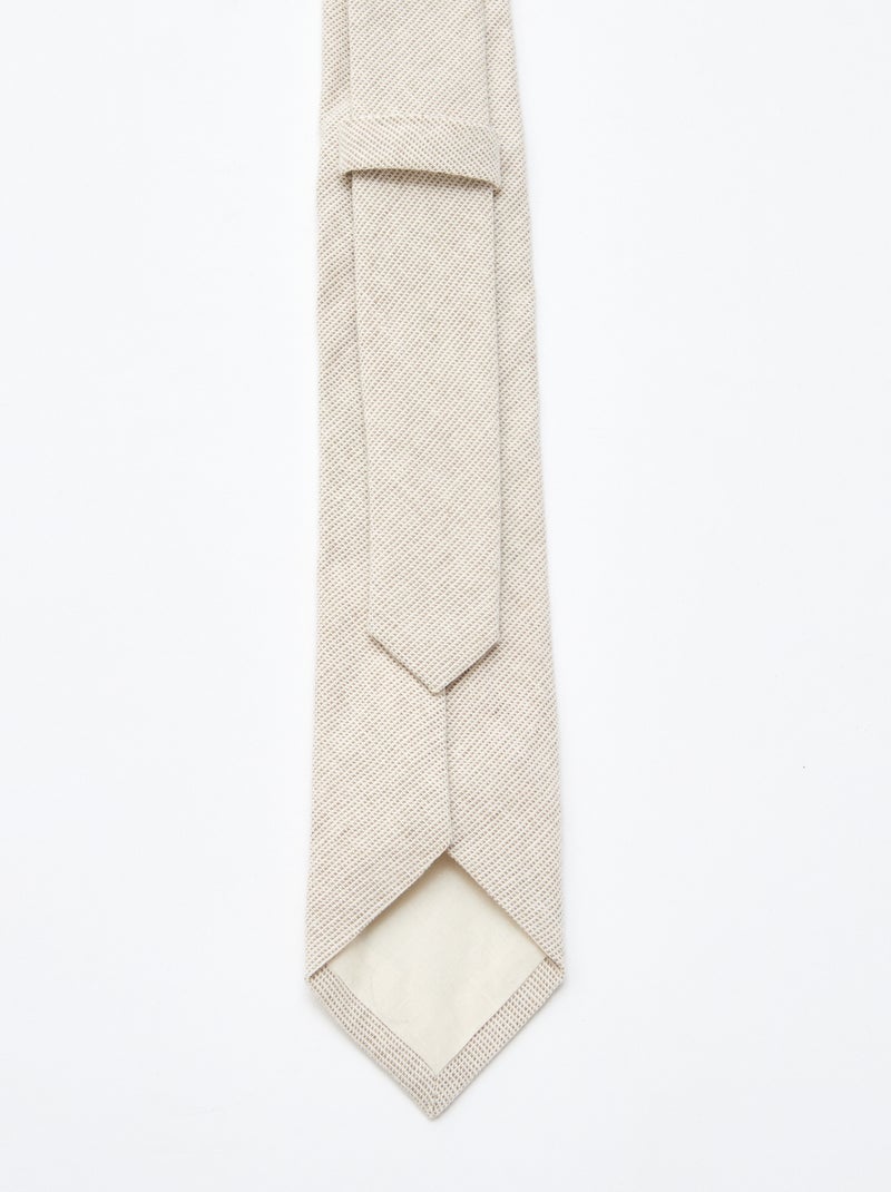 Cravate en lin mélangé Beige - Kiabi