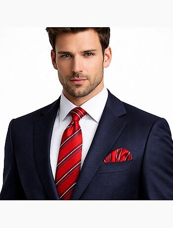 Cravate et Pochette en soie ALESSIO