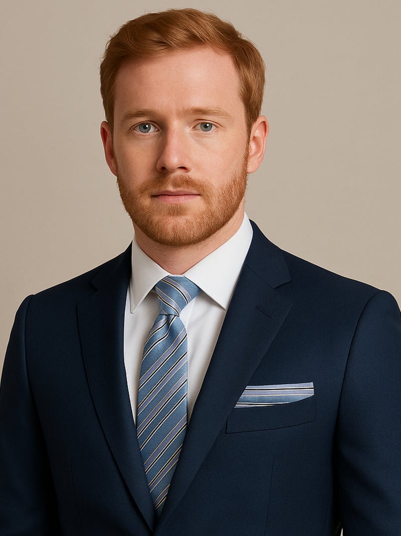 Cravate et Pochette en soie GIOVANNI Gris - Kiabi