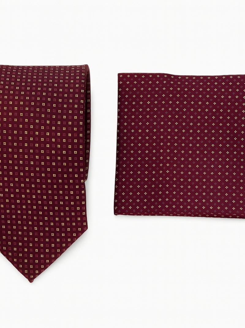 Cravate et pochette en soie MATHIAS Bordeaux - Kiabi