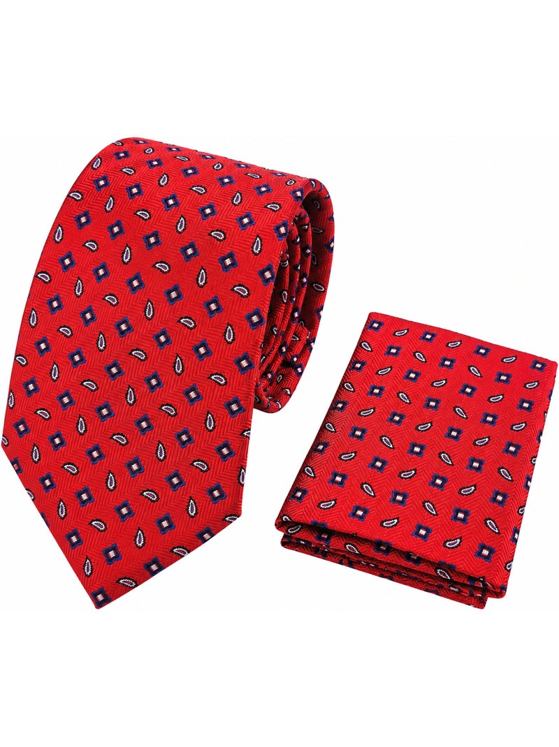 Cravate et pochette mio en soie rouge Bleu marine - Kiabi