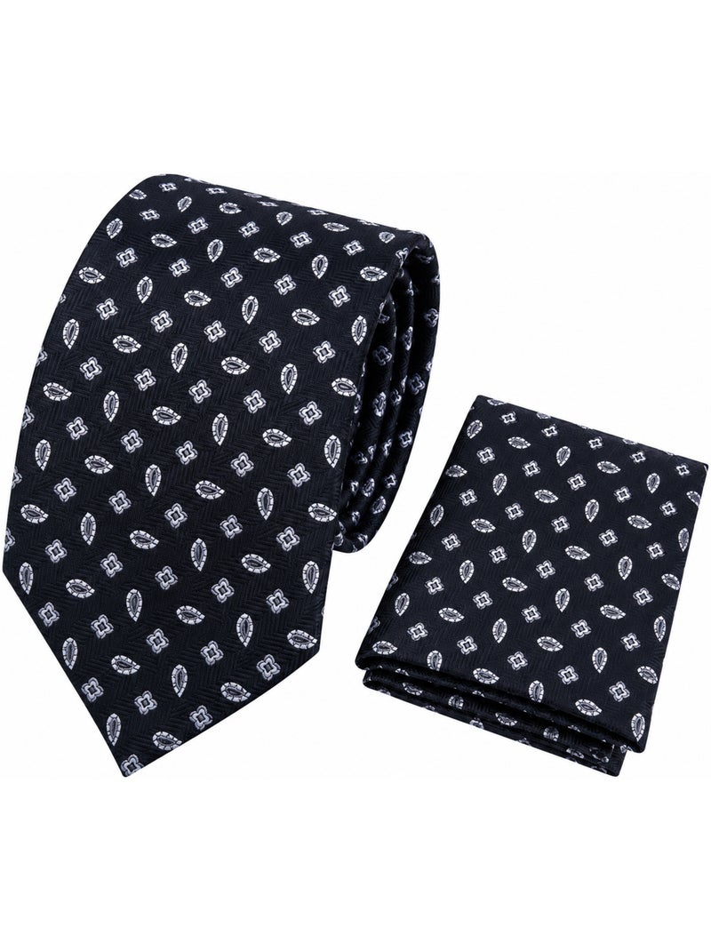 Cravate et pochette peter soie noir Gris - Kiabi
