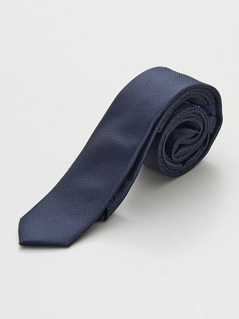 Cravate fine bleu - Kiabi