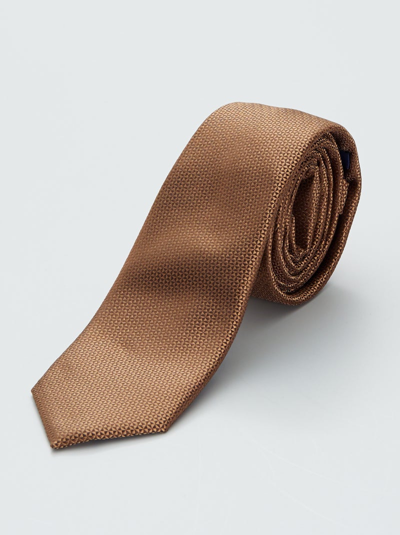 Cravate fine camel - Kiabi
