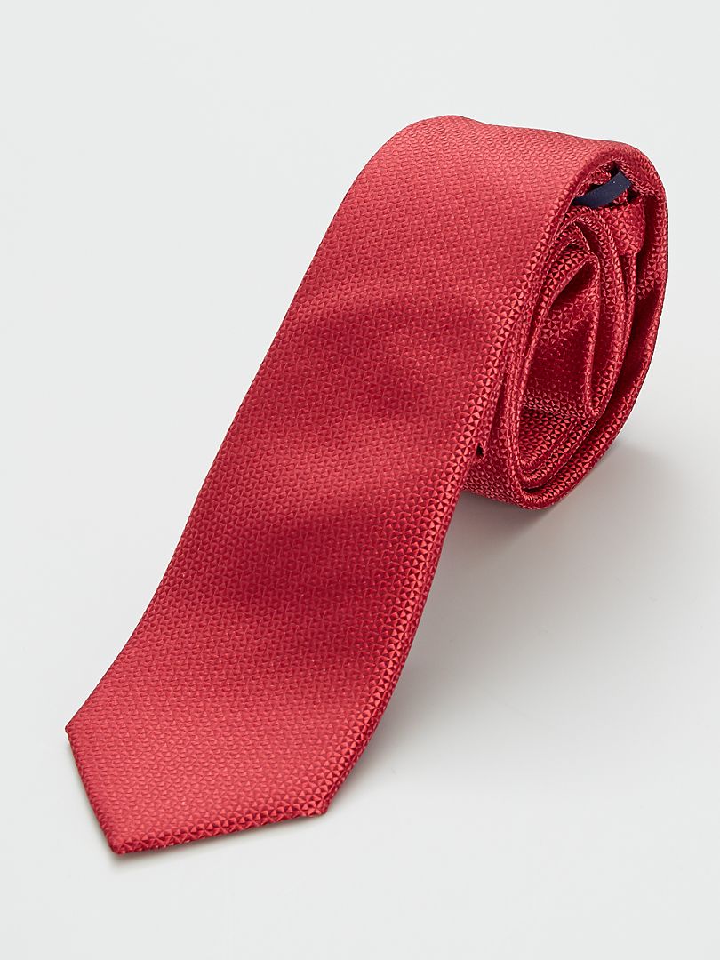 Cravate fine rouge - Kiabi